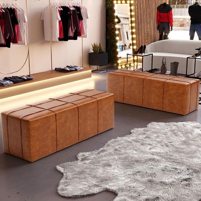 Puff Decorativo Living Sala de Estar 140 cm Roma W01 Couríssimo Camel - Lyam