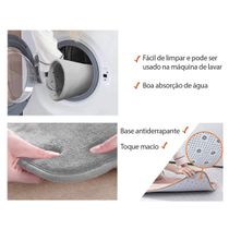 Tapete de Banheiro Preto e Cinza Antiderrapante Retangular 4un