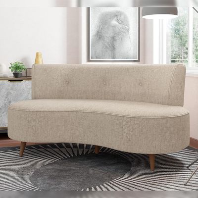 Sofá Chaise Living 2 Lugares 135cm para Sala Istambul K01 Linho Bege - Lyam Decor