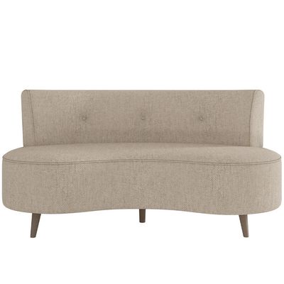 Sofá Chaise Living 2 Lugares 135cm para Sala Istambul K01 Linho Bege - Lyam Decor
