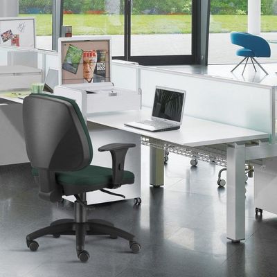 Cadeira Giratória Job L02 Executiva Ergonômica Escritório Crepe Verde Musgo - Lyam Decor