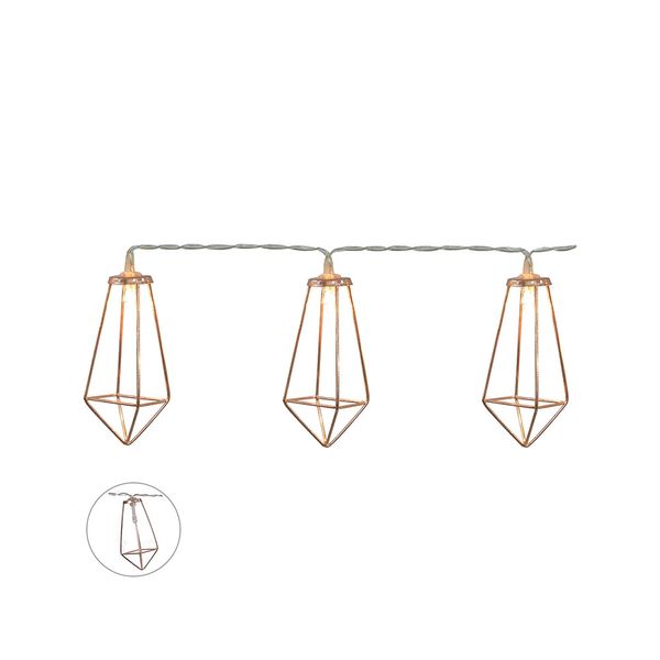 Cordão Luminoso Led 10 Diamante Branco Âmbar com Pilha 1,65m