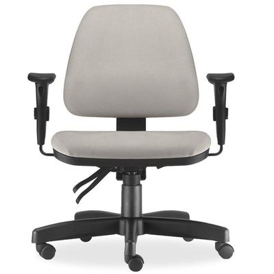 Cadeira de Escritório Giratória Executiva Ergonômica Sky L02 Suede Bege - Lyam Decor