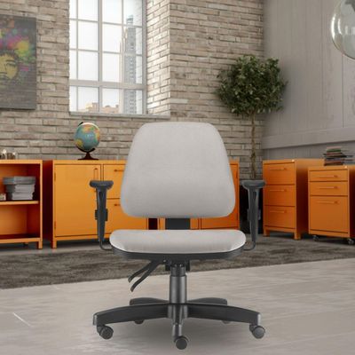 Cadeira de Escritório Giratória Executiva Ergonômica Sky L02 Suede Bege - Lyam Decor