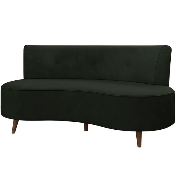 Sofá Chaise Living 2 Lugares 160cm para Sala Istambul K01 Veludo Verde - Lyam Decor