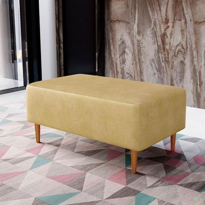 Puff Decorativo Sala de Estar Cléo W01 Pés Palito 90 cm Couríssimo Casco Fendi - Lyam Decor