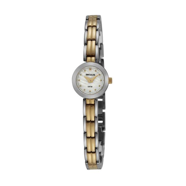 Relógio Seculus Feminino Ref:23690lpsvba3 Social Mini Bicolor