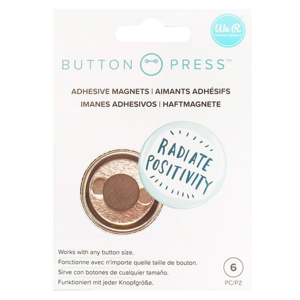 Adesivos Magnéticos para Bottons com Imãs Button Press We R - 6 Unidades