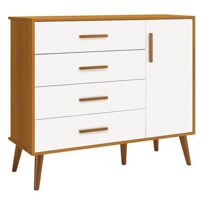 Jogo De Quarto Infantil Isis Guarda Roupa 3 Portas E Cômoda 1 Porta Branco/savana - Reller Móveis Branco/savana