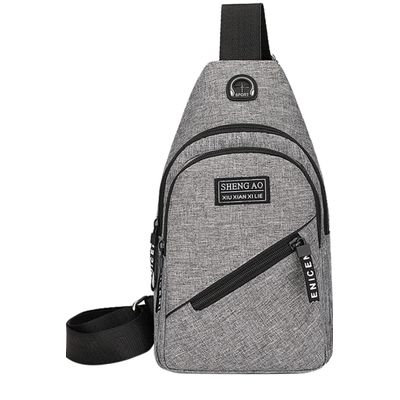 BOLSA MOCHILA IMPERMEÁVEL TRANSVERSAL CROSSBODY POCHETE DE PEITO PORTÁTIL ALÇA ÚNICA AJUSTÁVEL Único / Cinza