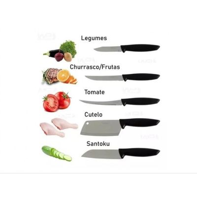 Conjunto De Facas Tramontina 9 Peças Plenus Preto Original