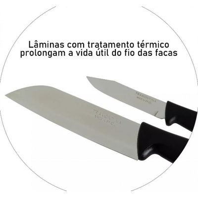 Conjunto De Facas Tramontina 9 Peças Plenus Preto Original