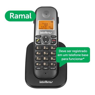 Telefone Ramal Digital Adicional Sem Fio Intelbras Ts 5121 Preto