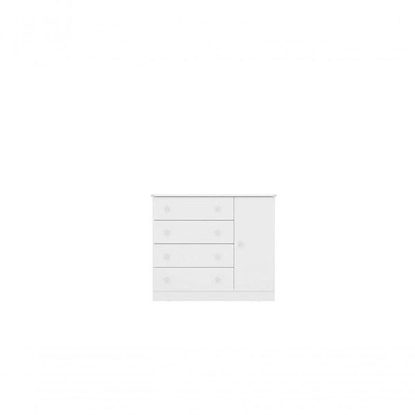 Comoda Infantil Sapateira 1 Porta 4gvs Branco/Brancofdecor