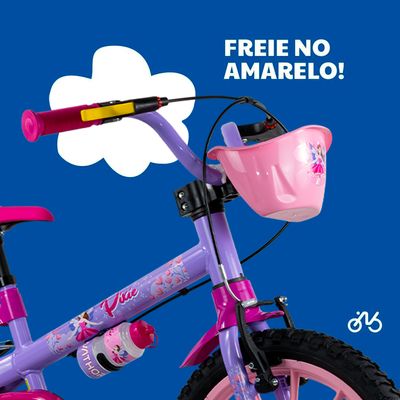 Bicicleta Infantil Aro 16 Com Rodinhas De Treinamento Nathor Bike Criança Menina Pixie Com Garrafinha