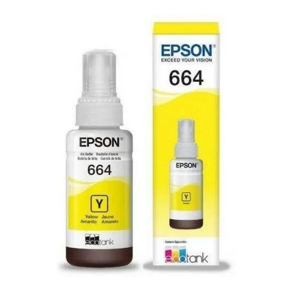 Refil Tinta Original Epson T664 Amarelo - T664420