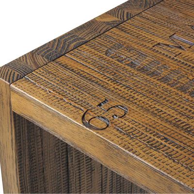 Aparador para Sala de Estar Flauer com Gravura Madeira Maciça Rustic Brown - Gran Belo