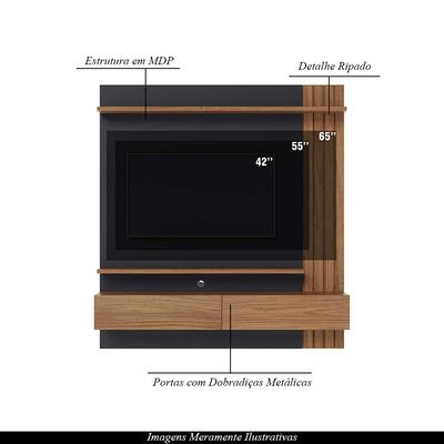 Home Painel Suspenso 150cm Ripado Railay Off White/Freijó G73 - Gran Belo