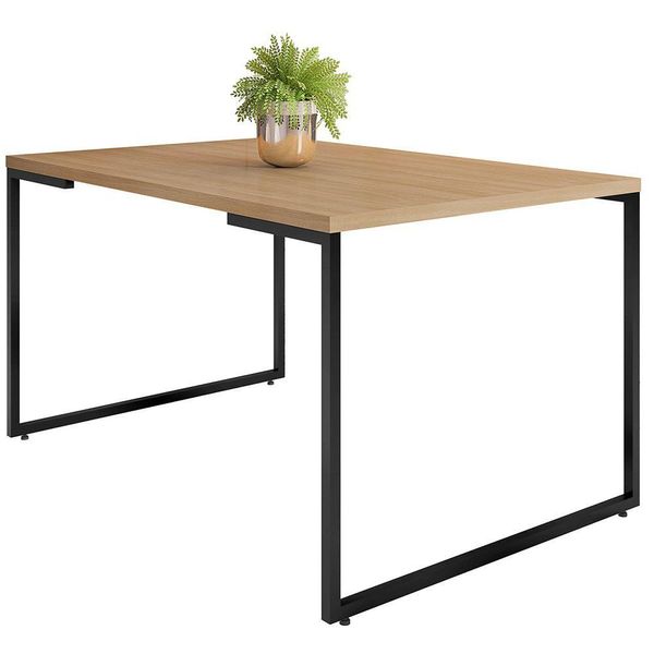 Mesa de Jantar 4 Lugares Retangular Rivera F01 Industrial 136x75 Nature Fosco - Lyam Decor