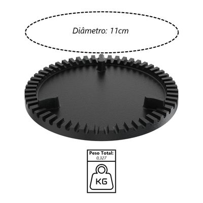Espalha Chama Fogão Industrial Queimador Simples Ferro 11cm