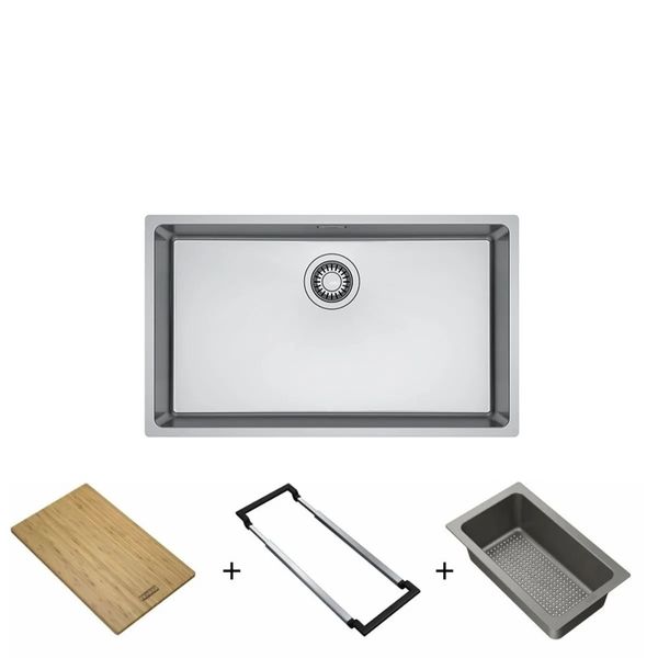 CUBA FRANKE DE EMBUTIR E SOBREPOR EM AÇO INOX LINEA 70 70X40CM COM ACESSÓRIOS 18630