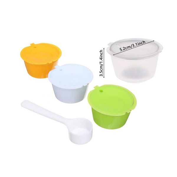 4 Cápsulas Reutilizável Dolce Gusto Recarregável Color + transparente