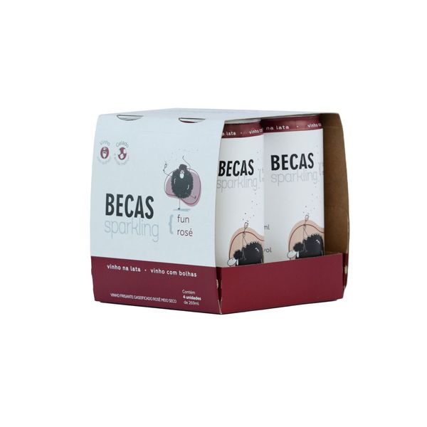 KIT VINHO BECAS FRISANTE SPARKLING FUN ROSÉ 4 LATAS DE 269ML