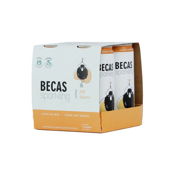 KIT VINHO BECAS FRISANTE SPARKLING JOY BLANC 4 LATAS 269ML