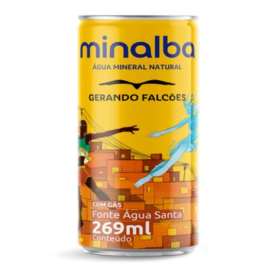 ÁGUA MINERAL COM GÁS MINALBA GERANDO FALCÕES 269ML