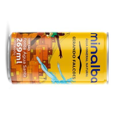 ÁGUA MINERAL COM GÁS MINALBA GERANDO FALCÕES 269ML