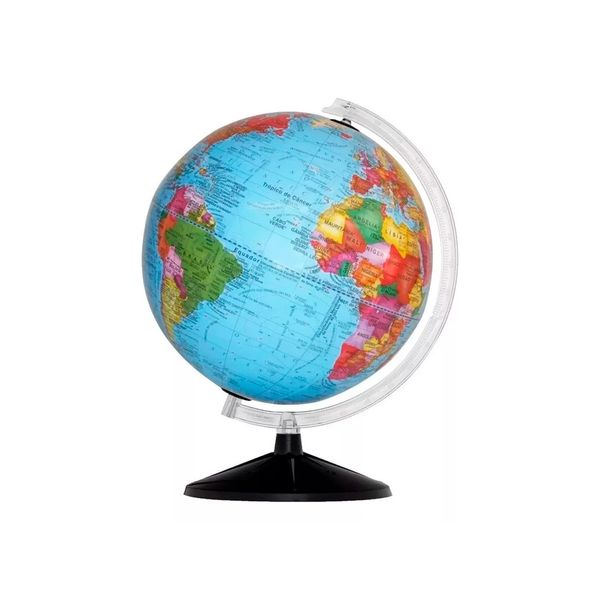 Globo Terrestre Profissional Continental 30cm Com Divisão De Países Base Em Plástico Decoração