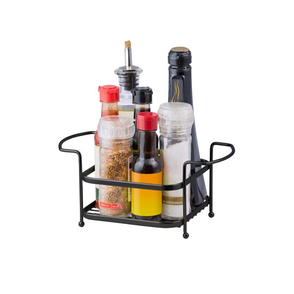 Porta Tempero Condimento Suporte Galeteiro Preto Organização Cozinha