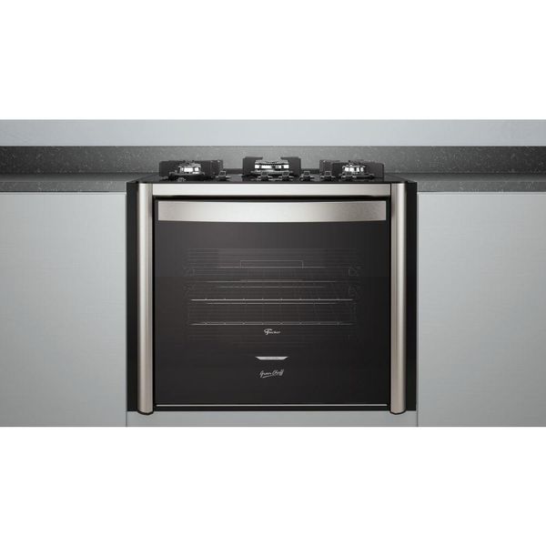 Fogão Fischer Gran Cheff de Embutir 5 Bocas Mesa de Vidro Com Dourador 110L Silver 220V 28550-65541 220