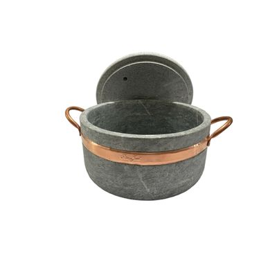 Panela de Pressão Pedra Sabão Alça de Cobre com Pino 3,6 L