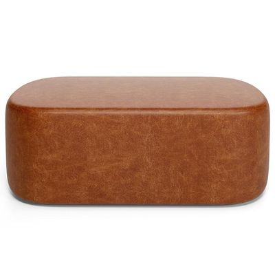 Puff Decorativo Orgânico para Living Quarto 100cm Doha W01 Couríssimo Camel - Lyam Decor