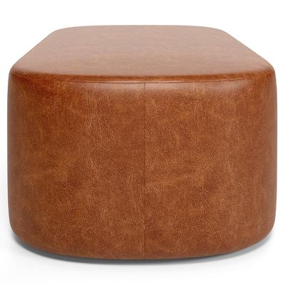 Puff Decorativo Orgânico para Living Quarto 100cm Doha W01 Couríssimo Camel - Lyam Decor