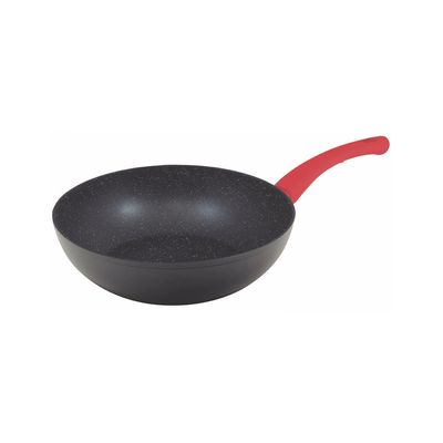 Frigideira Antiaderente Bergner Toledo San Ignacio Alumínio Forjado com Cabo Vermelho Preto 24cm