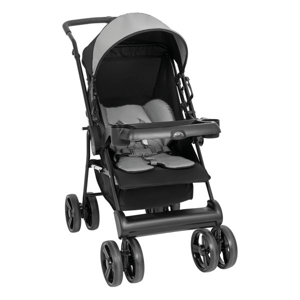 Carrinho De Bebê Para Passeio Tutty Baby Berço Infantil Reversível Solare Com Travel System E Ajuste De Posição Cinza