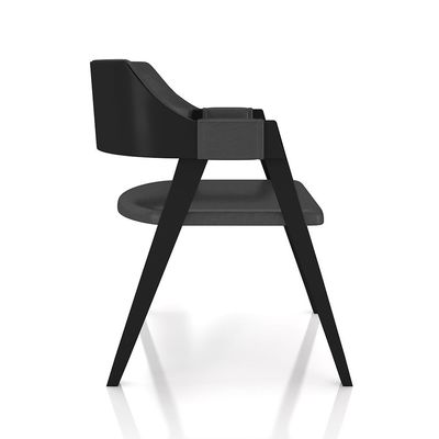 Cadeira Sala de Jantar e Jogos Carteados Madeira Maciça Poker PU Grafite/Preto G42 - Gran Belo
