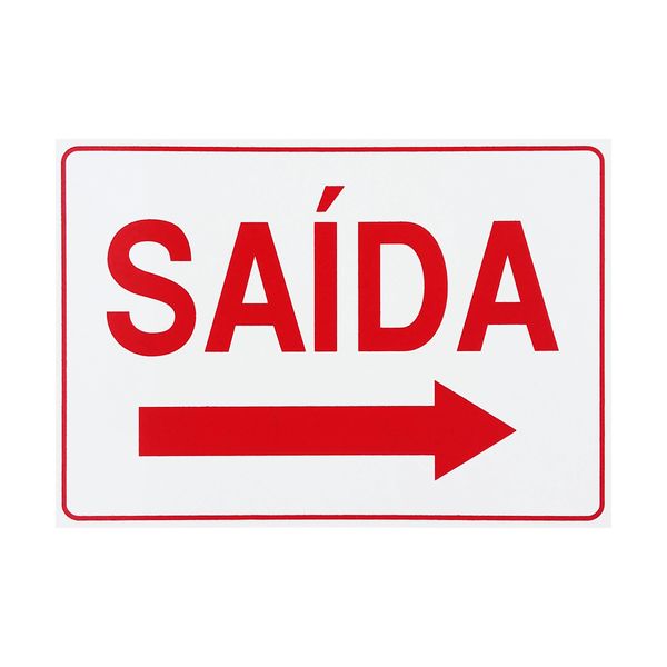 Placa De Sinalização Saída Com Seta Para Direita 30x20 Acesso - S-211 F9e Placa De Sinalização Saída Com Seta Para Direita 30x20 Acesso - S-211 F9e