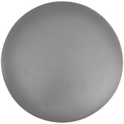 Kit 02 Assentos Redondo Banqueta Cadeira Estofados Poltronas H02 Corino Cinza 39 cm - Lyam Decor