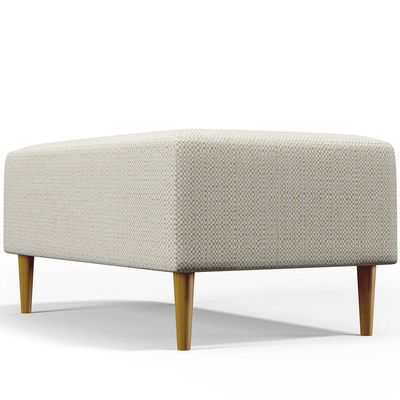 Puff Decorativo Sala de Estar Cléo W01 Pés Palito 90 cm Linho Champagne - Lyam Decor