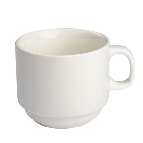 Jogo 45 Xicara De Cha Empilhavel 200 ml Porcelana Branca
