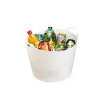 Balde Flexivel Cesto Multiuso Branco Roupa Brinquedos 20L