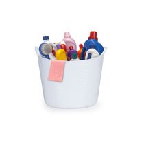 Balde Flexivel Cesto Multiuso Branco Roupa Brinquedos 30L