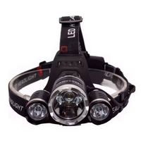 Lanterna Farol De Cabeça para Bike Pesca 3 Led Cree T6 2 Bateria