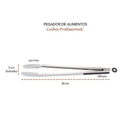 Pegador de Alimentos Inox Profissional 30cm