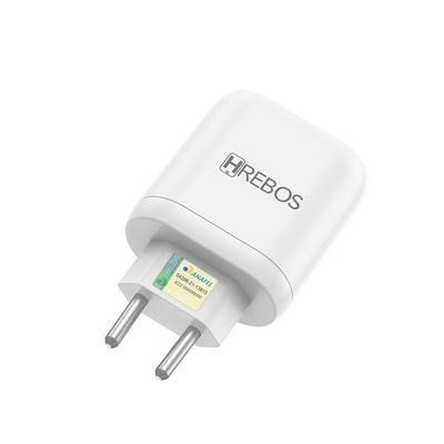 Carregador De Celular Dual Usb Turbo Rápido Power Hrebos Fonte 2 Saídas Branco