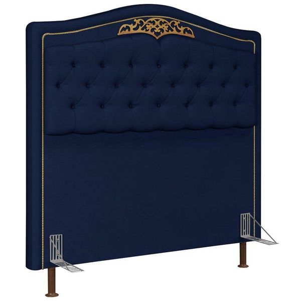 Cabeceira Cama Box Casal 160Cm Suede Azul