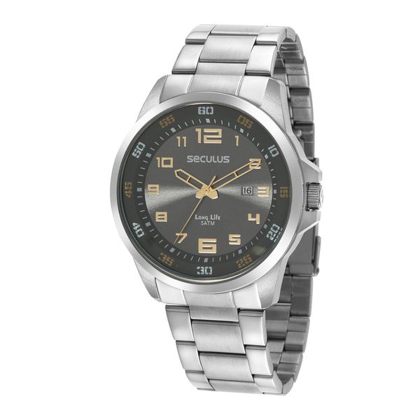Relógio Seculus Masculino Ref:44011g0svna2 Casual Prateado Relógio Seculus Masculino Ref:44011g0svna2 Casual Prateado